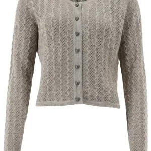 Neu Im Sortiment OS Trachten Damenstrickjacke Rundhals, Ecrue